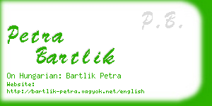 petra bartlik business card